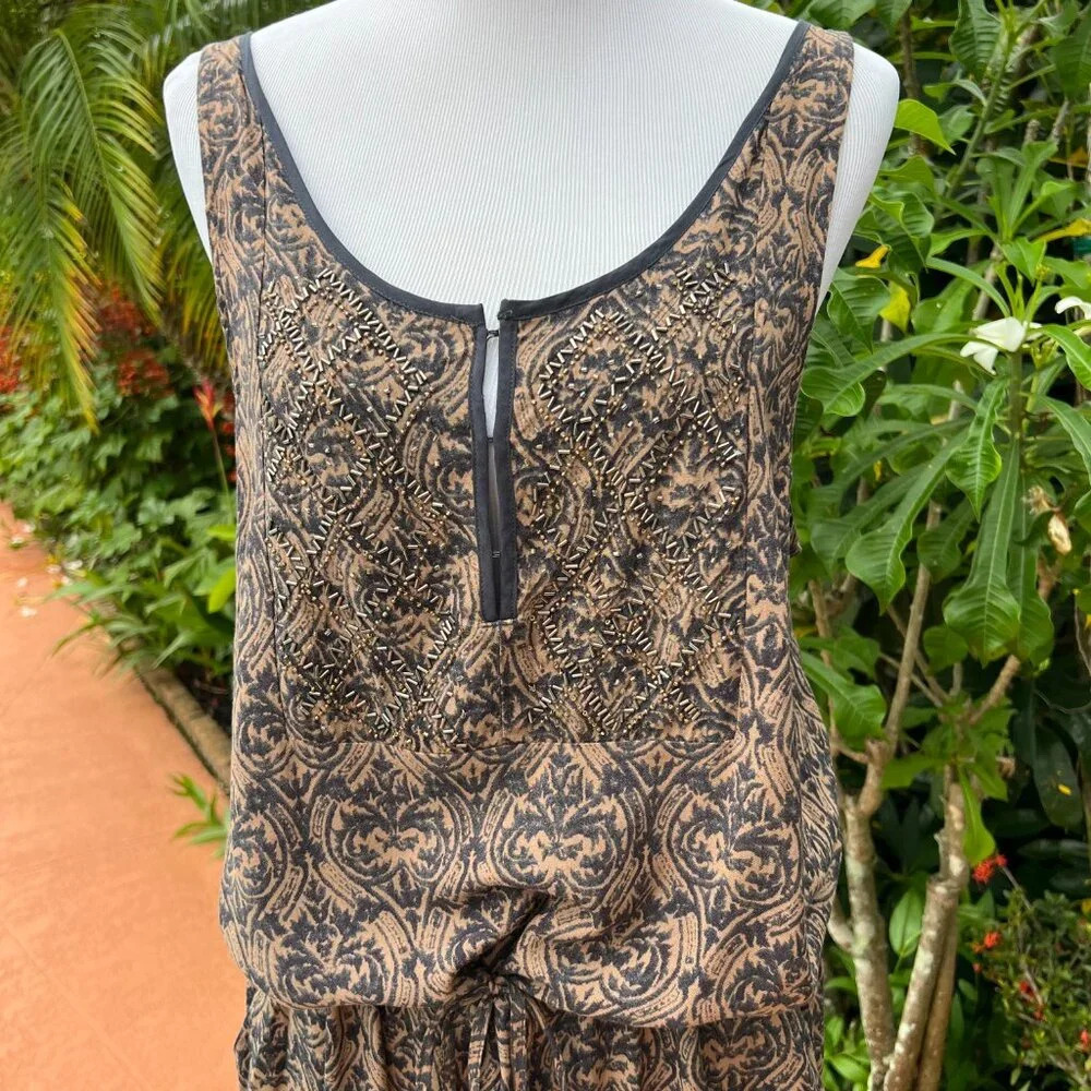Anthropologie Chione Jumpsuit "Tiny" brand brown motif M - Picture 5 of 8
